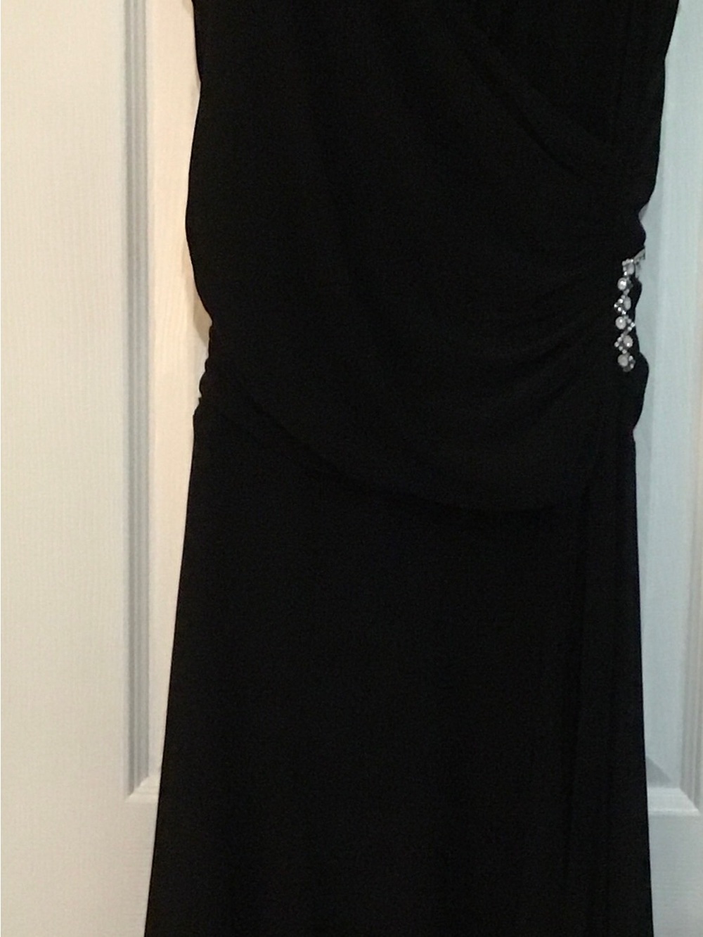 Jones New York Black Evening Dress with Rhinestone Accent
